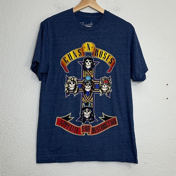 Bravado Guns N Roses Blue Short Sleeve Tee Size Medium - Picture 1 of 8
